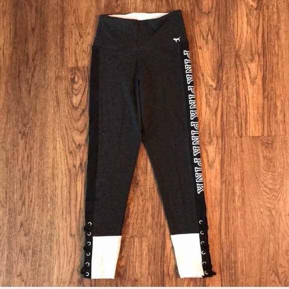 VS PINK Cotton High Waist Ankle Lace-Up Leggings - Picture 4 of 8